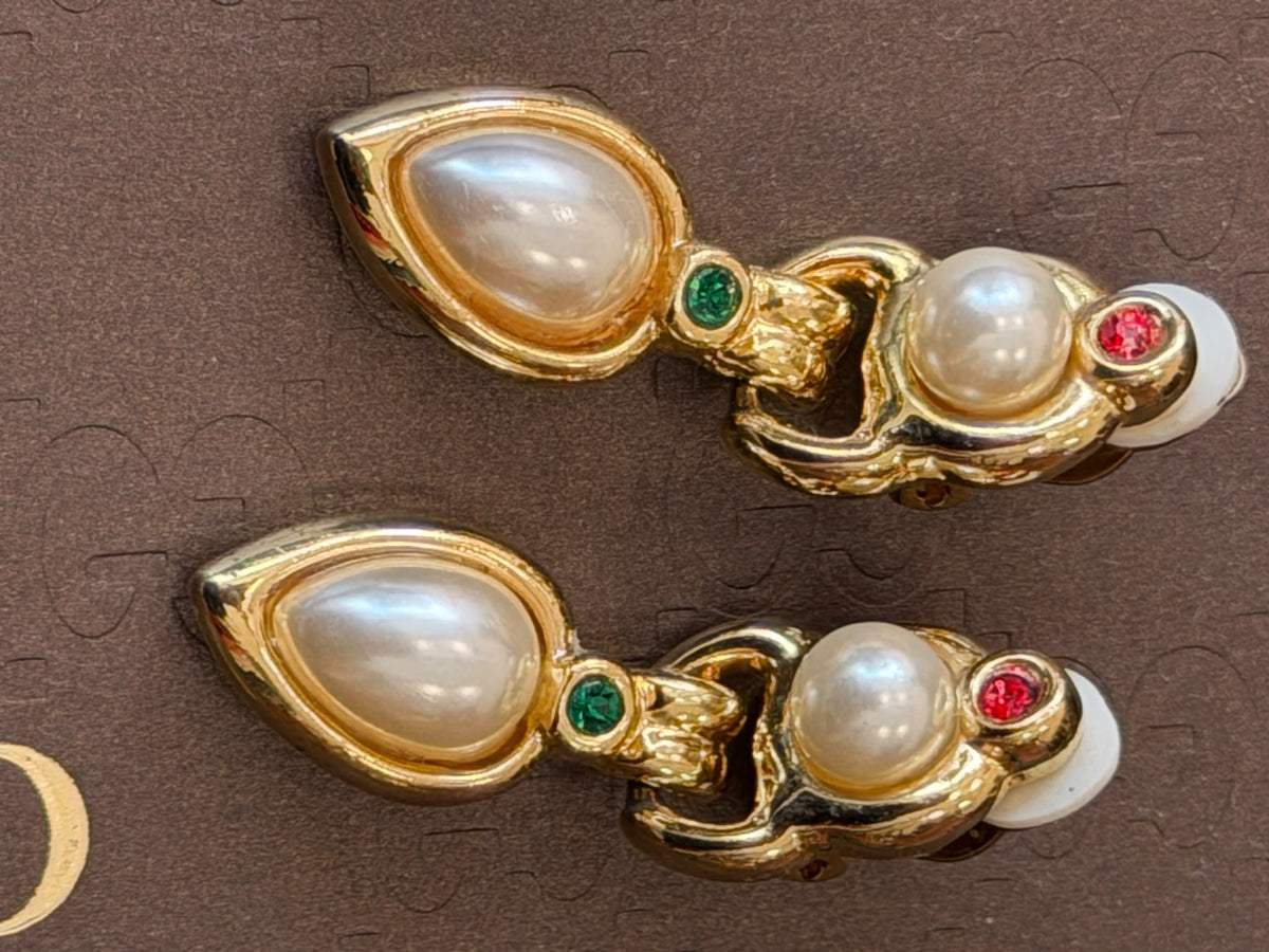 Faux Gold And Pearls Special Earrings