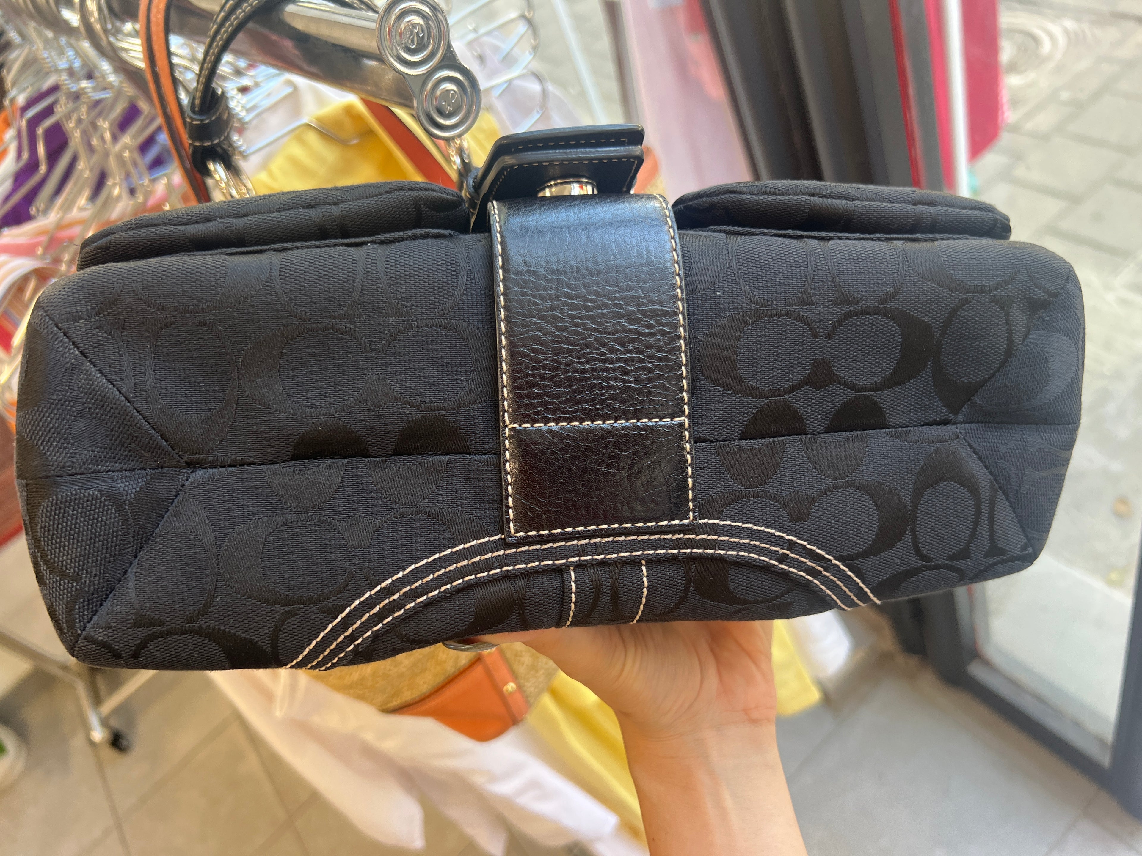 Coach Soho Signature Flap in Black