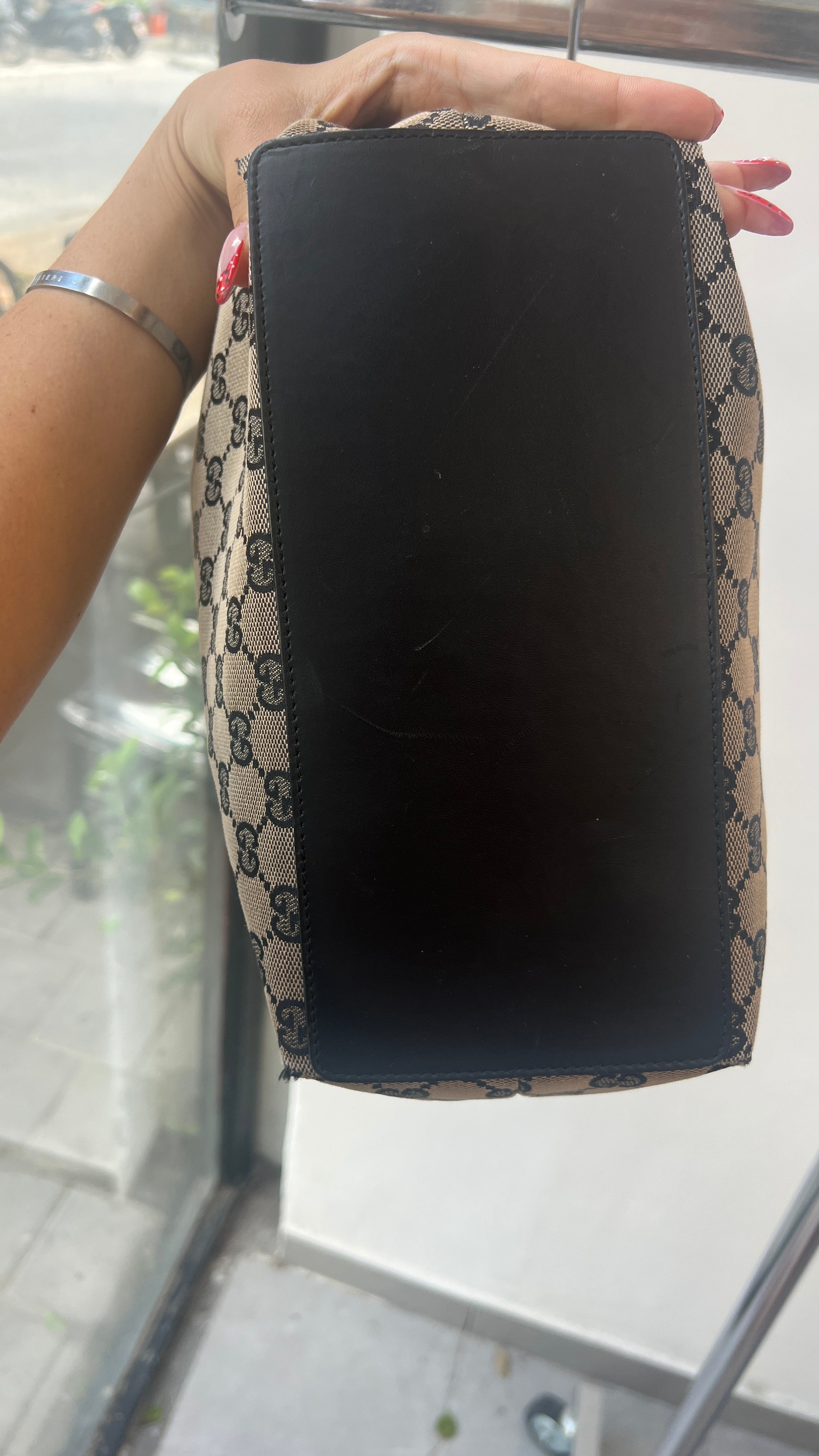 Gucci Canvas Tote Bag in Grey&Black