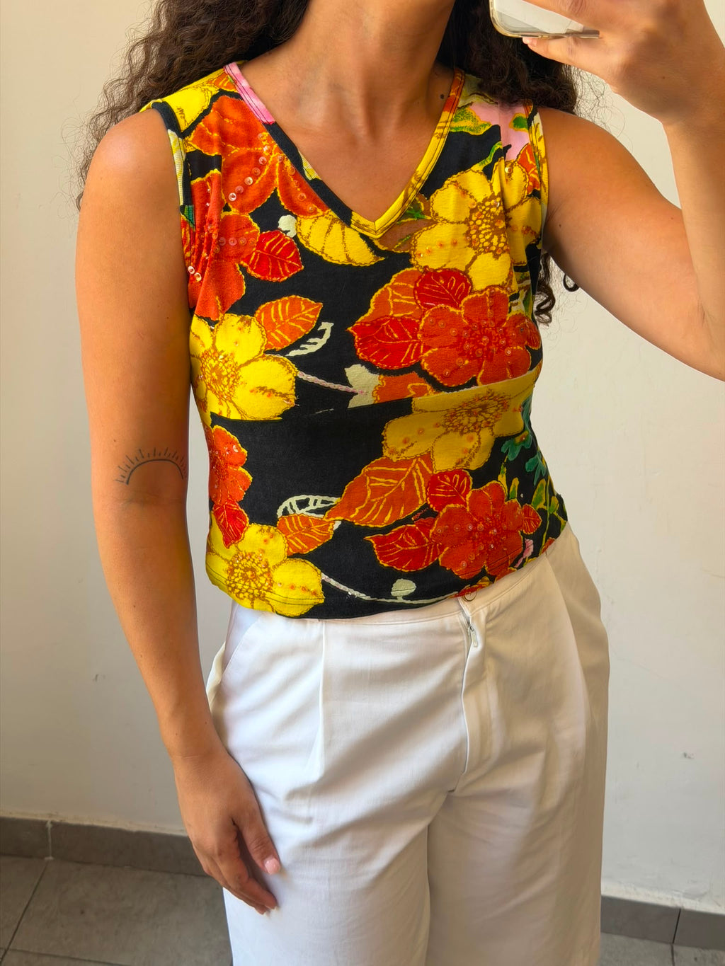 Flowery Coloful Y2K tank top M