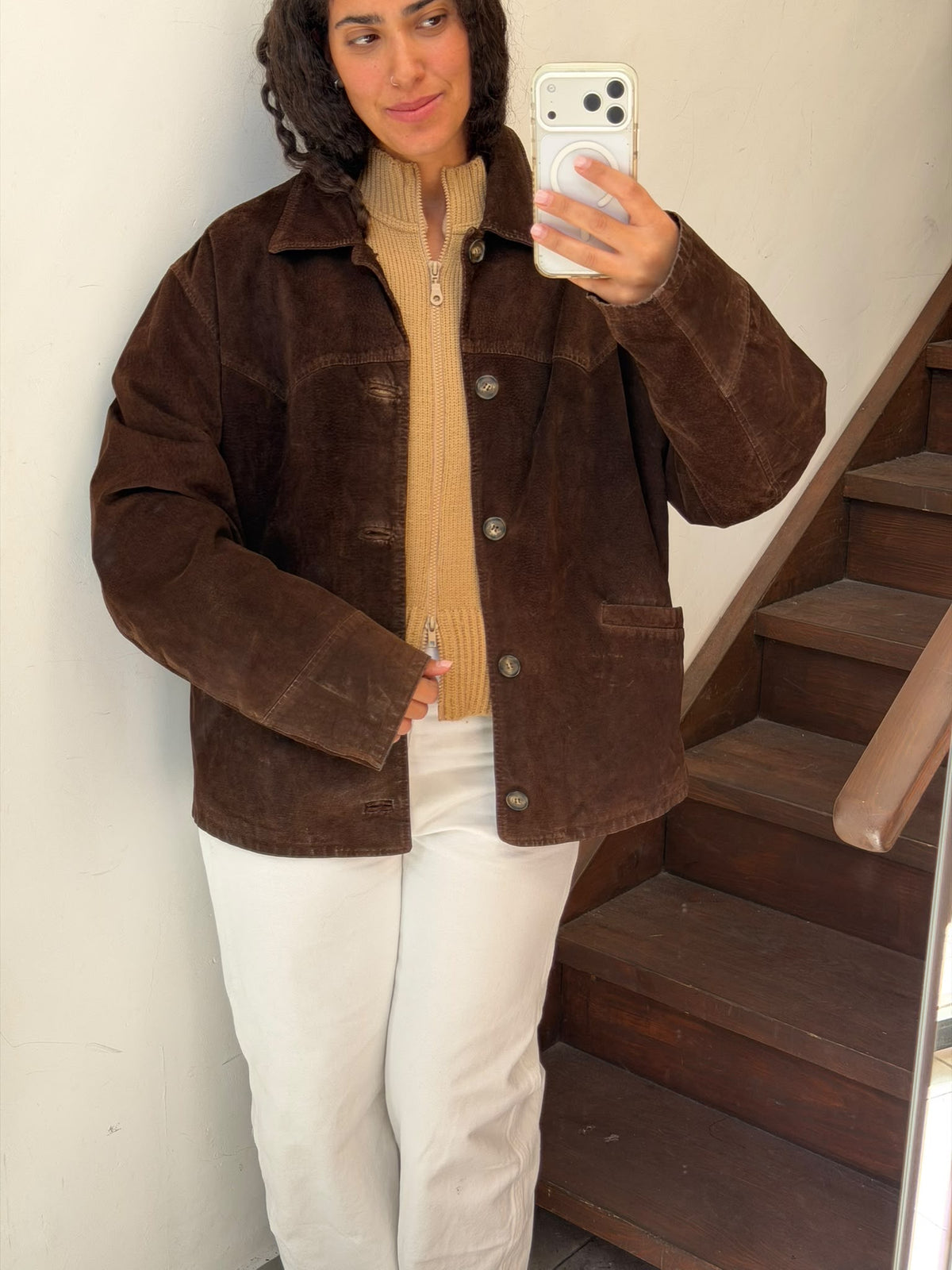 Brown Suede Jacket Size XL
