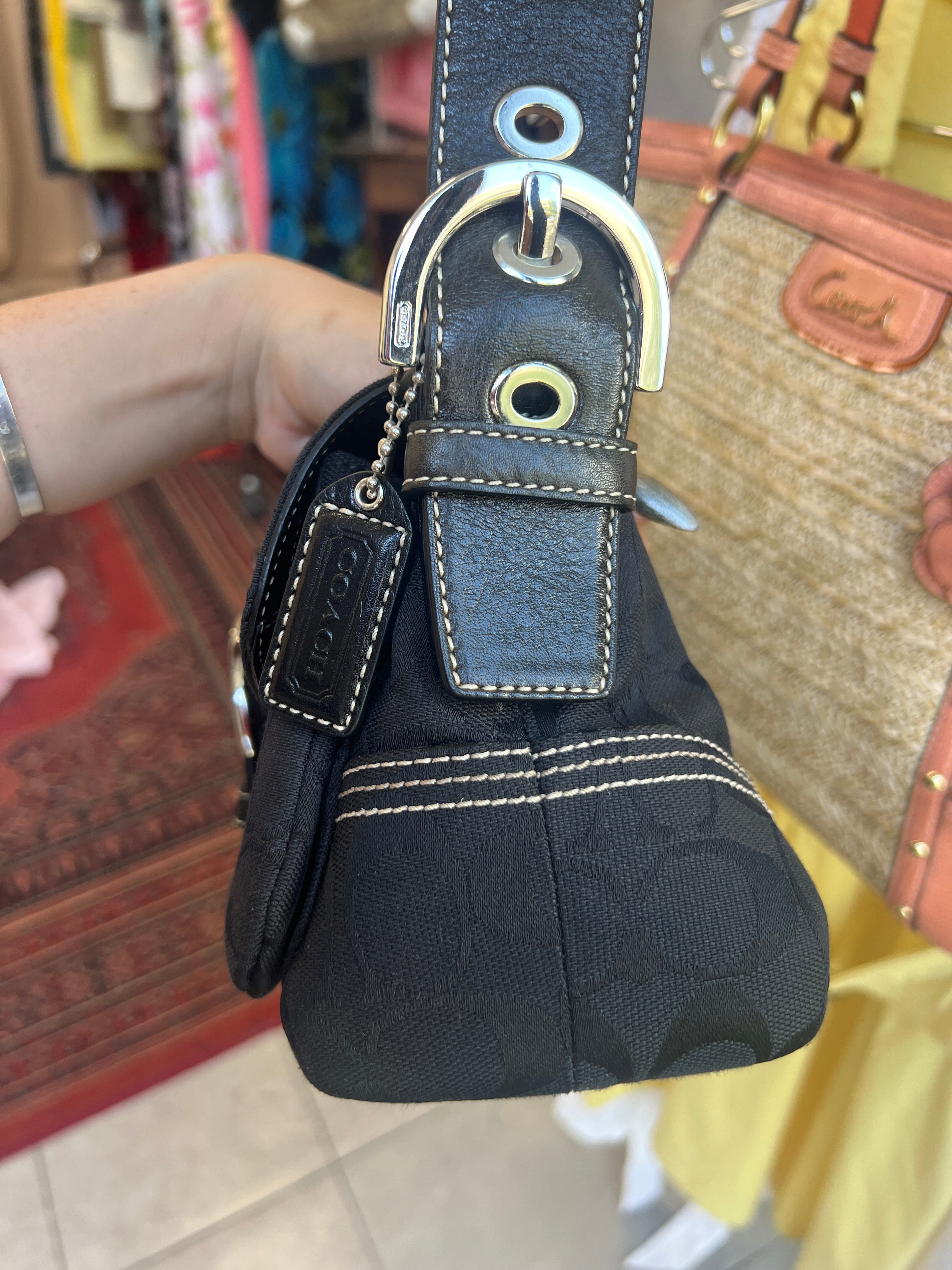 Coach Soho Signature Flap in Black