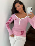 SISLEY Pink Baseball Shirt Size S
