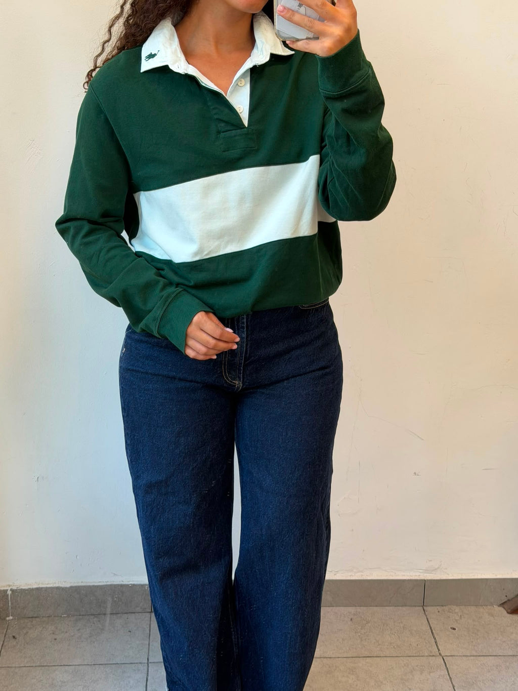 Striped White&Green Polo Ralph Lauren L-XL