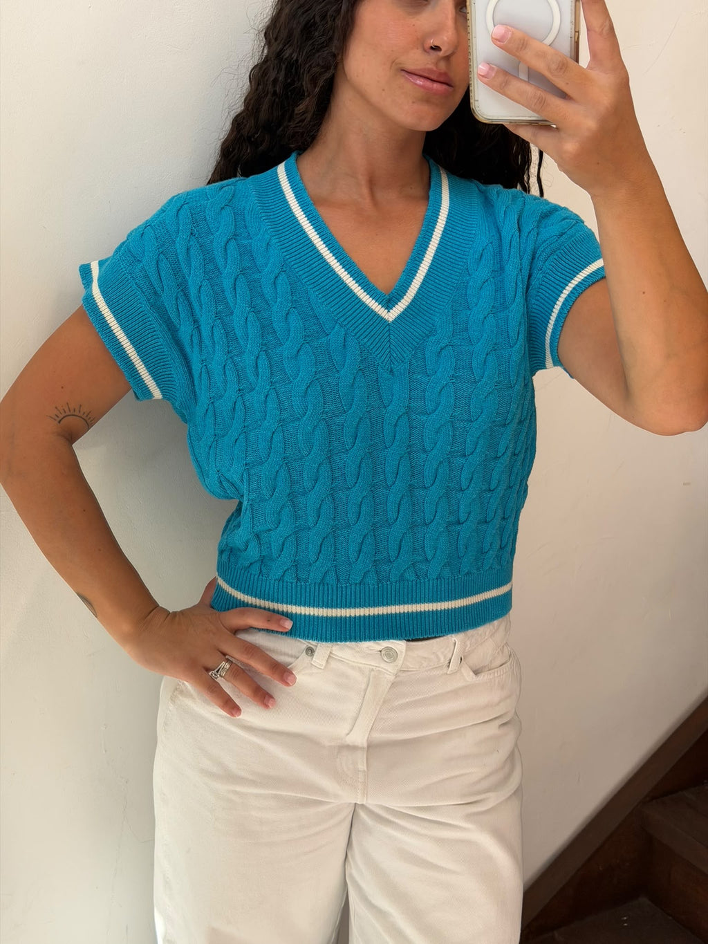 Light Blue Knit Shirt Size M