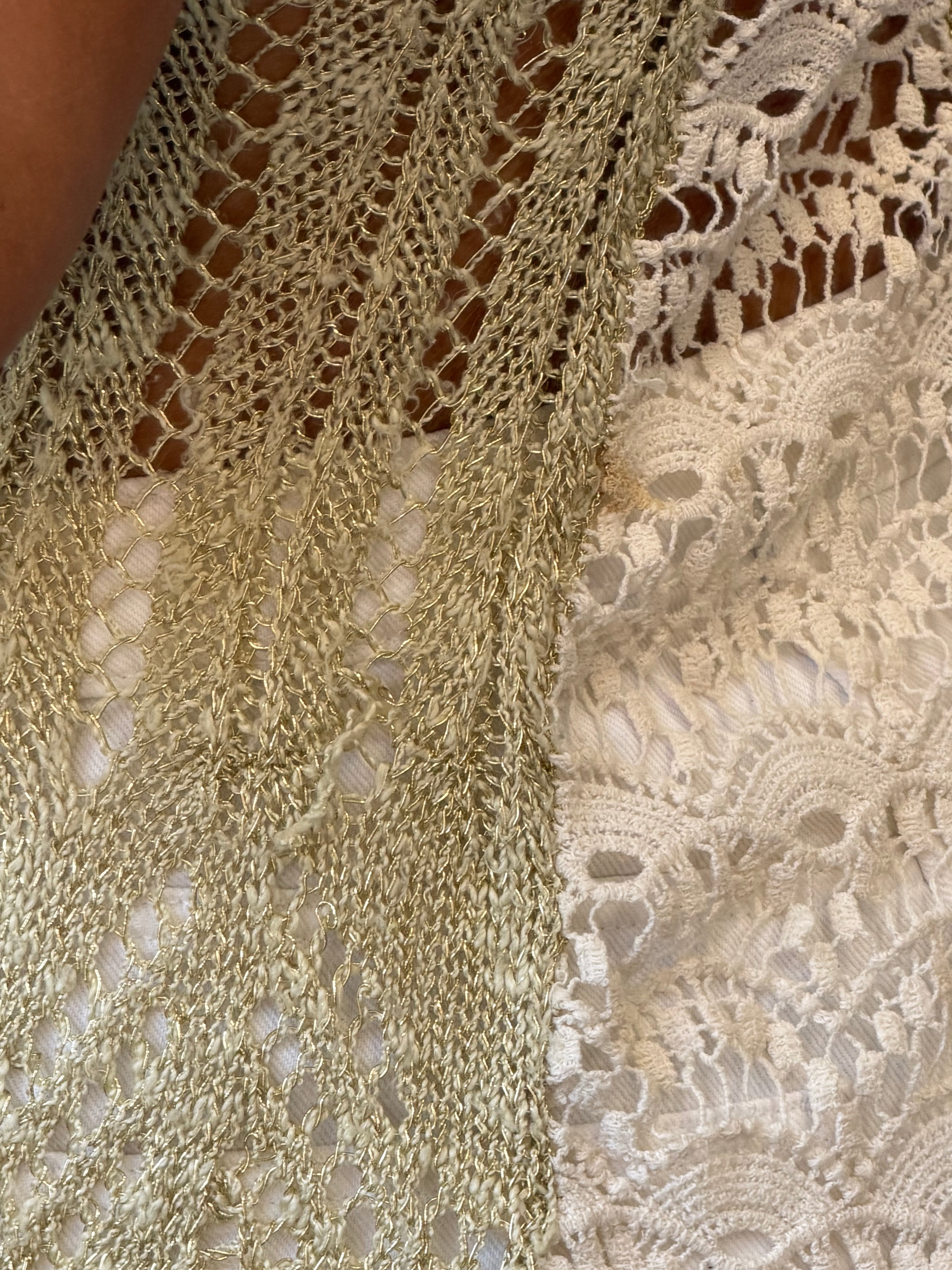 Golden Crochet Tank Top M