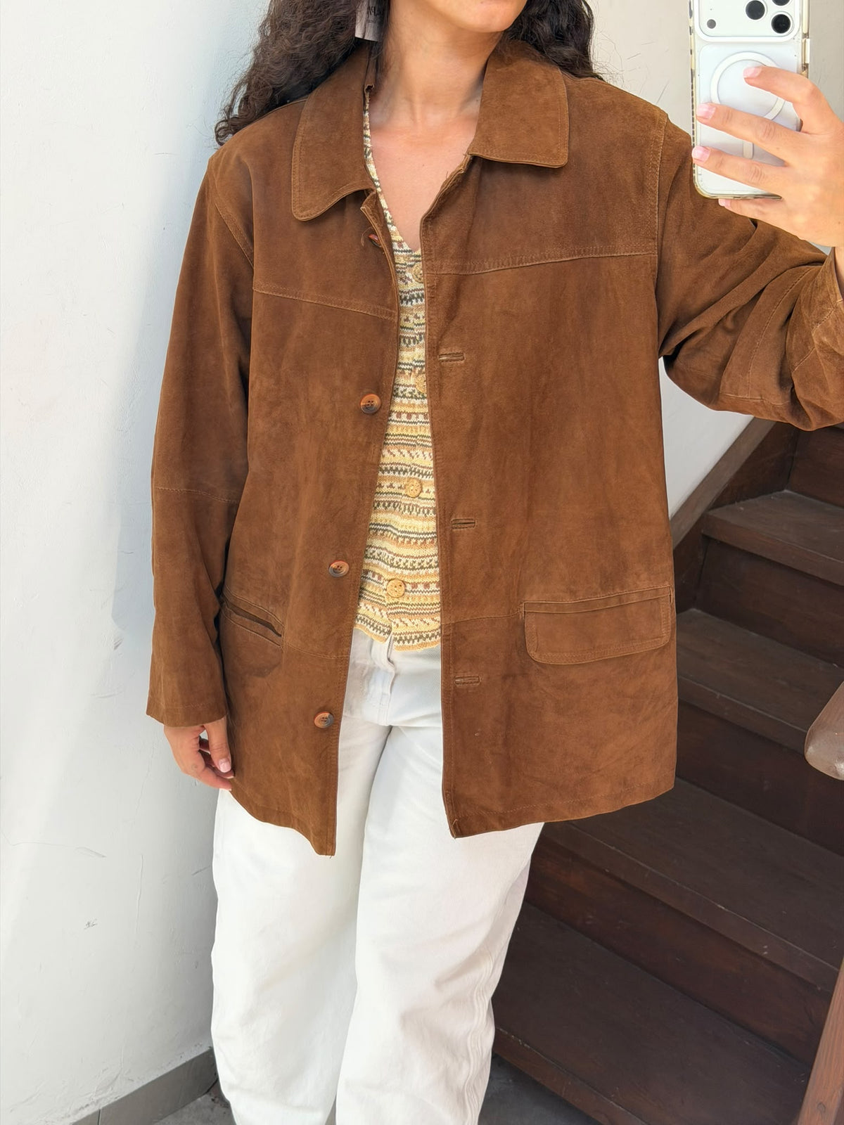 Brown Suede Jacket Size L
