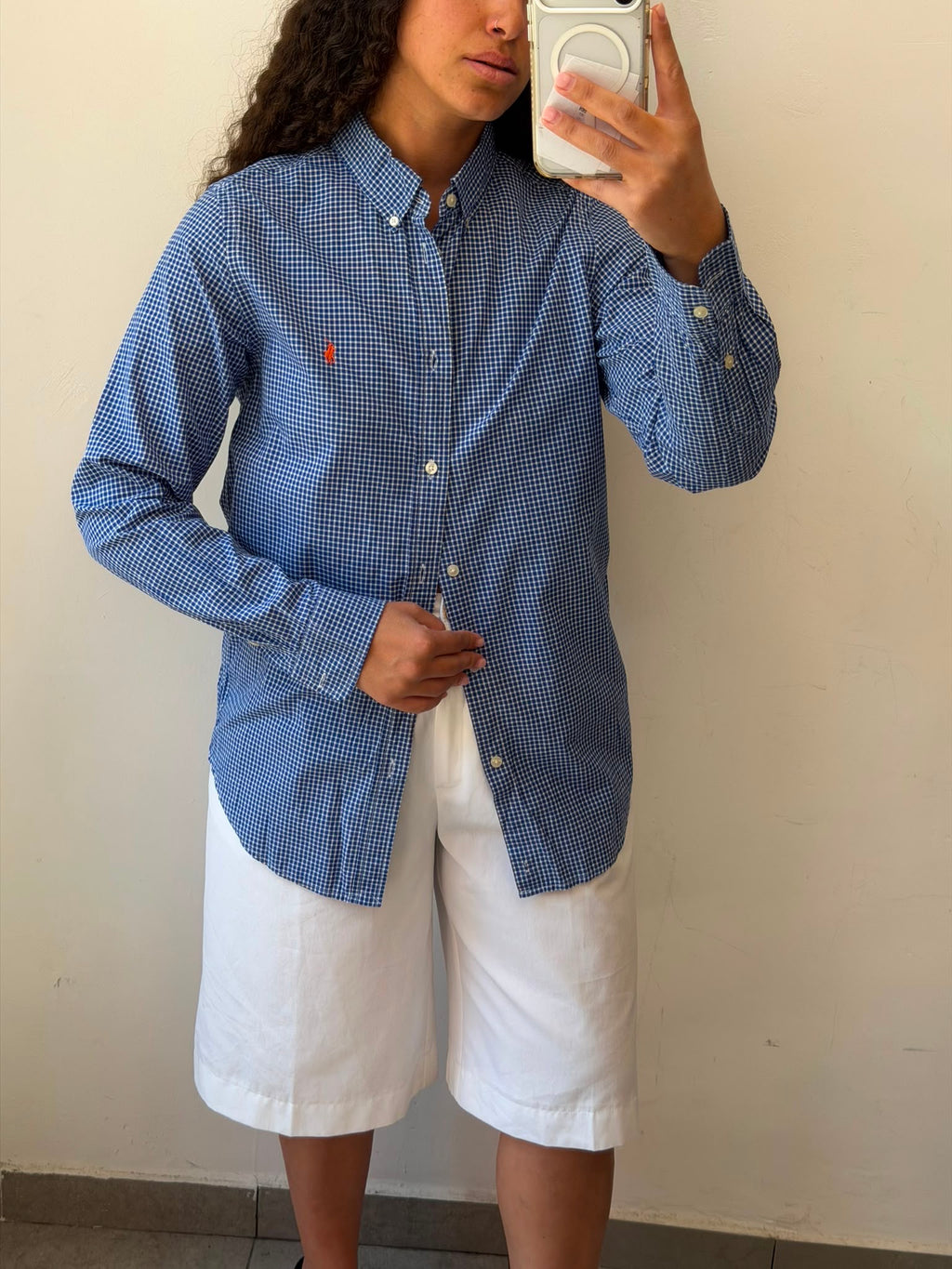 Ralph Lauren Checkered Botton-up long sleeve shirt L