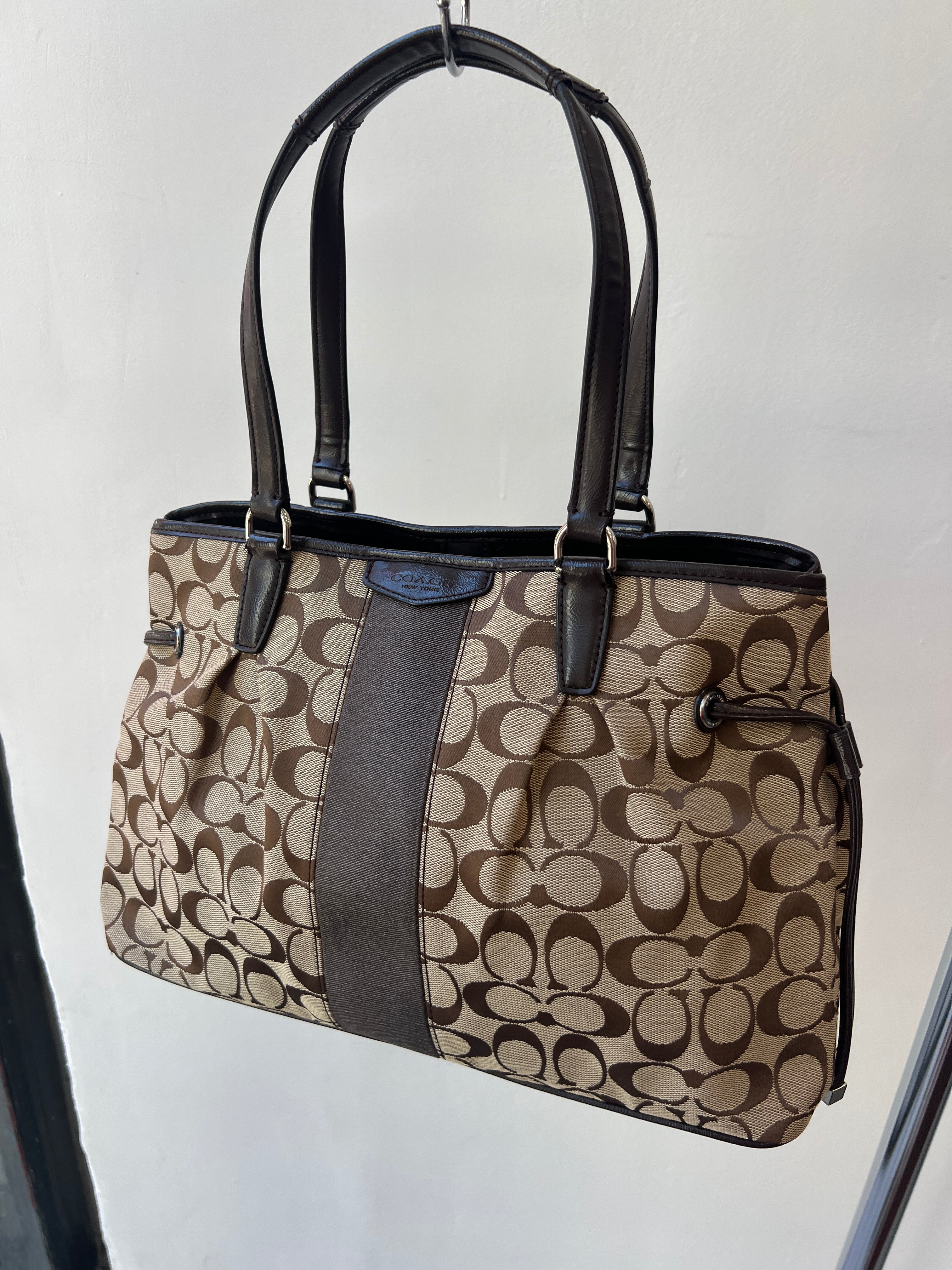 Coach Signature Stripe Drawstring