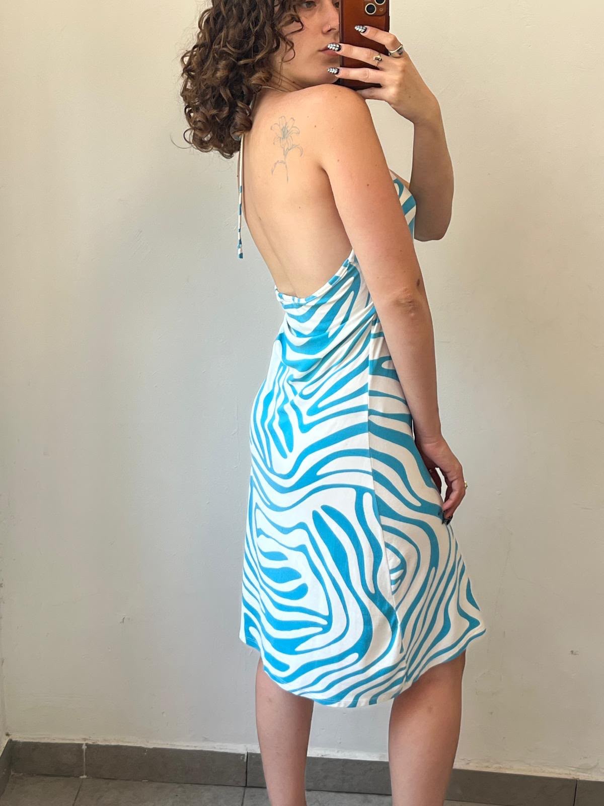 Light Blue Zebra Dress S-M