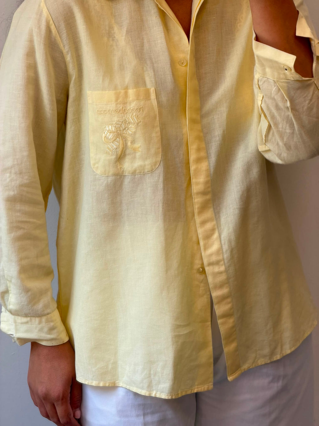 Light Yellow Roccobarocco long sleeve bottom-up L
