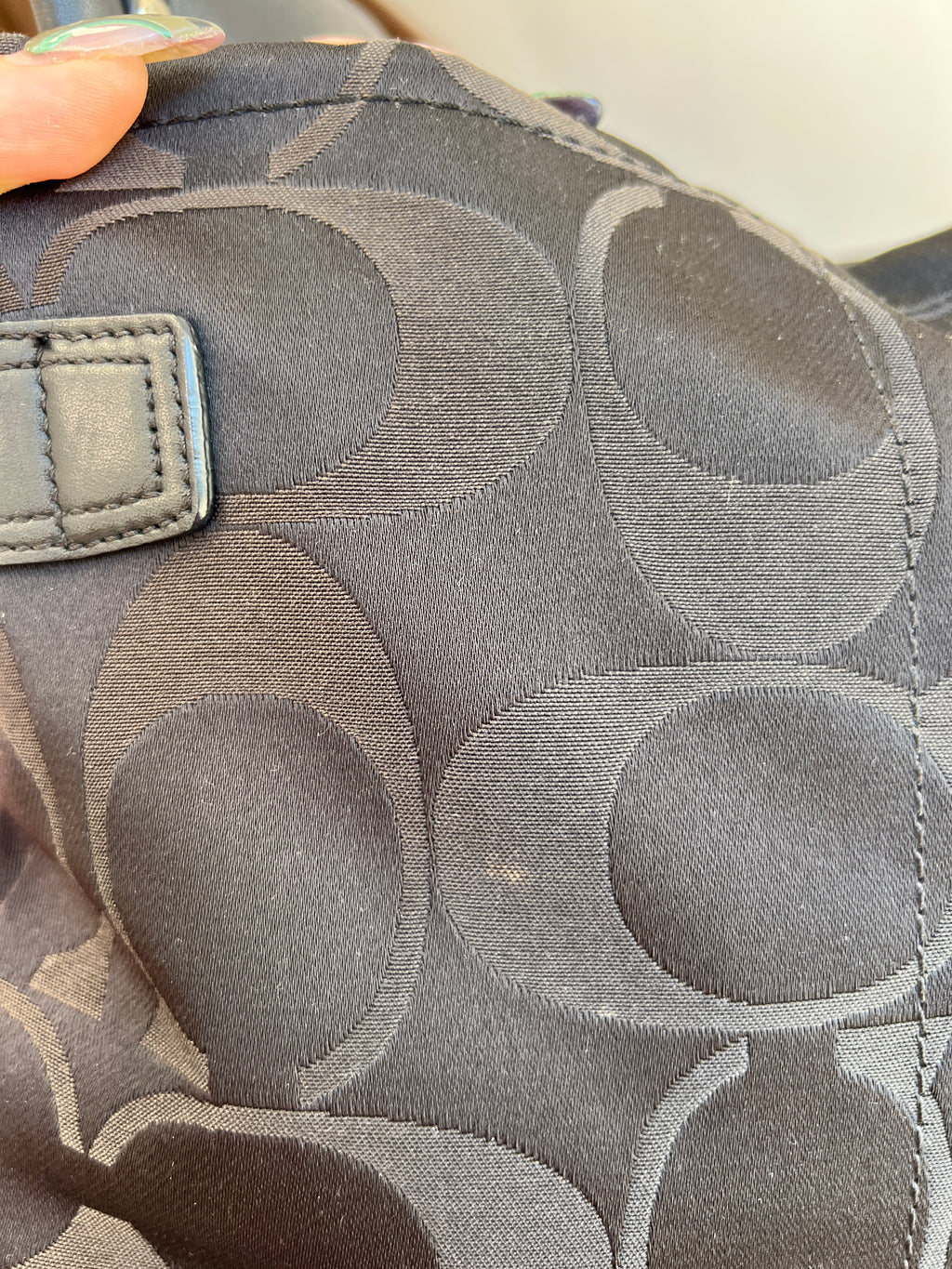 Coach Black Signature Canvas Shoulder/Crossbody Bag