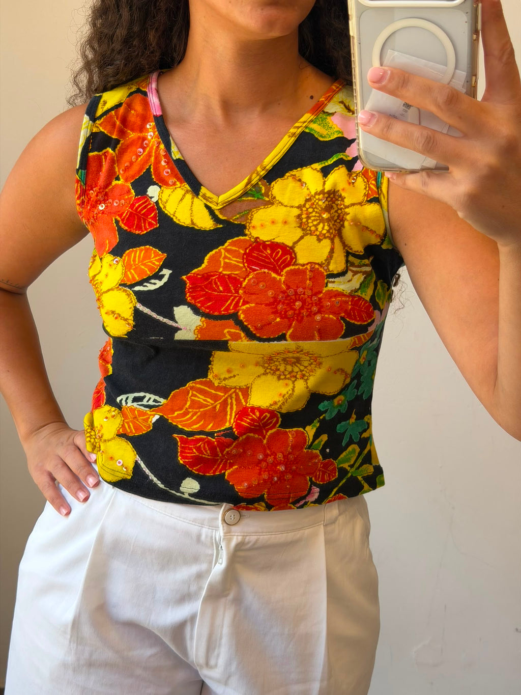 Flowery Coloful Y2K tank top M
