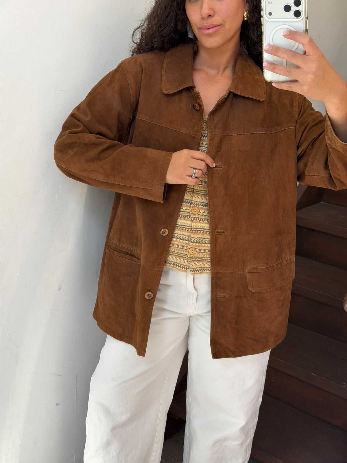 Brown Suede Jacket Size L
