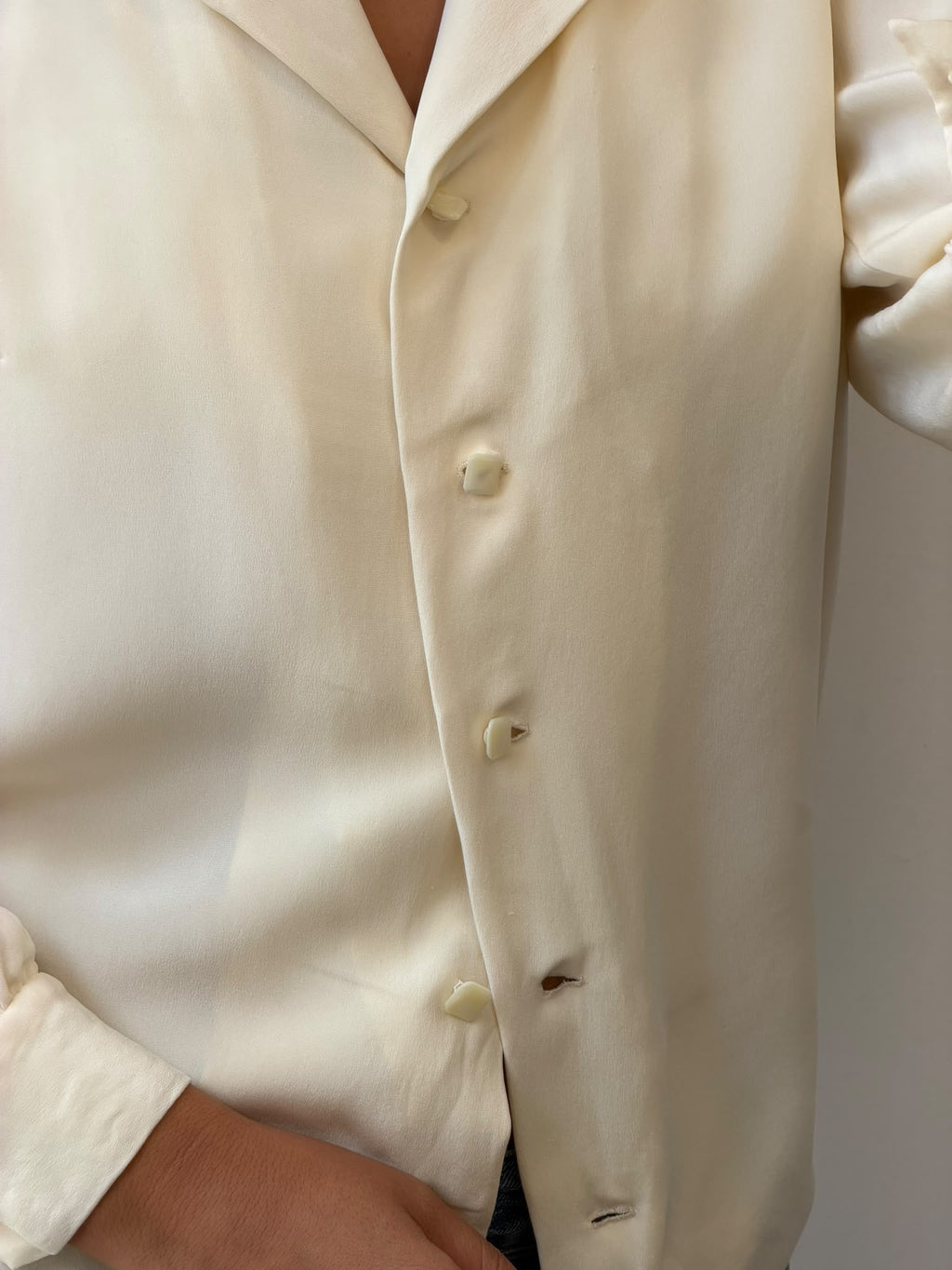 Cream button up shirt size L