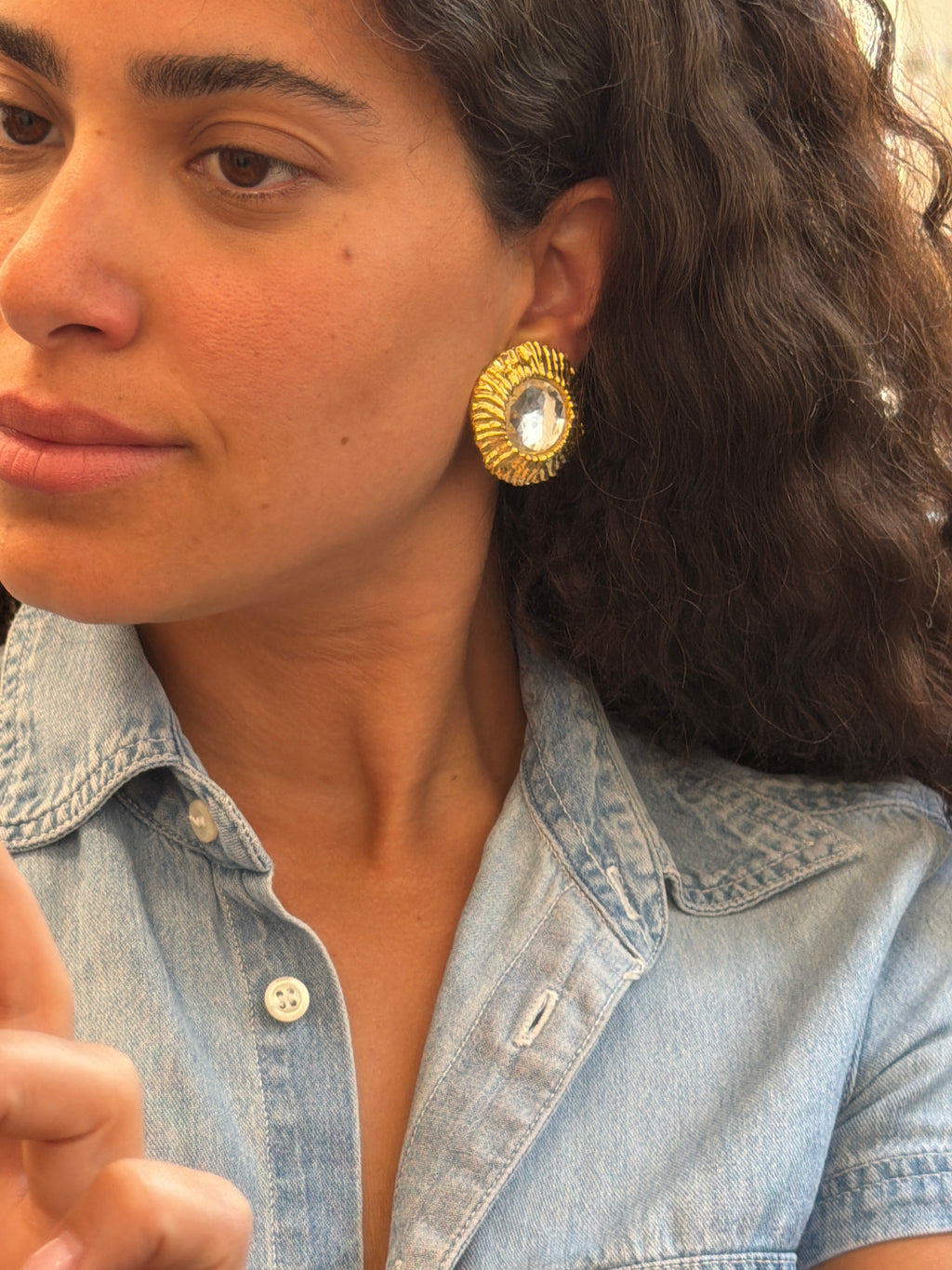 Gold Colored Clip Earrings