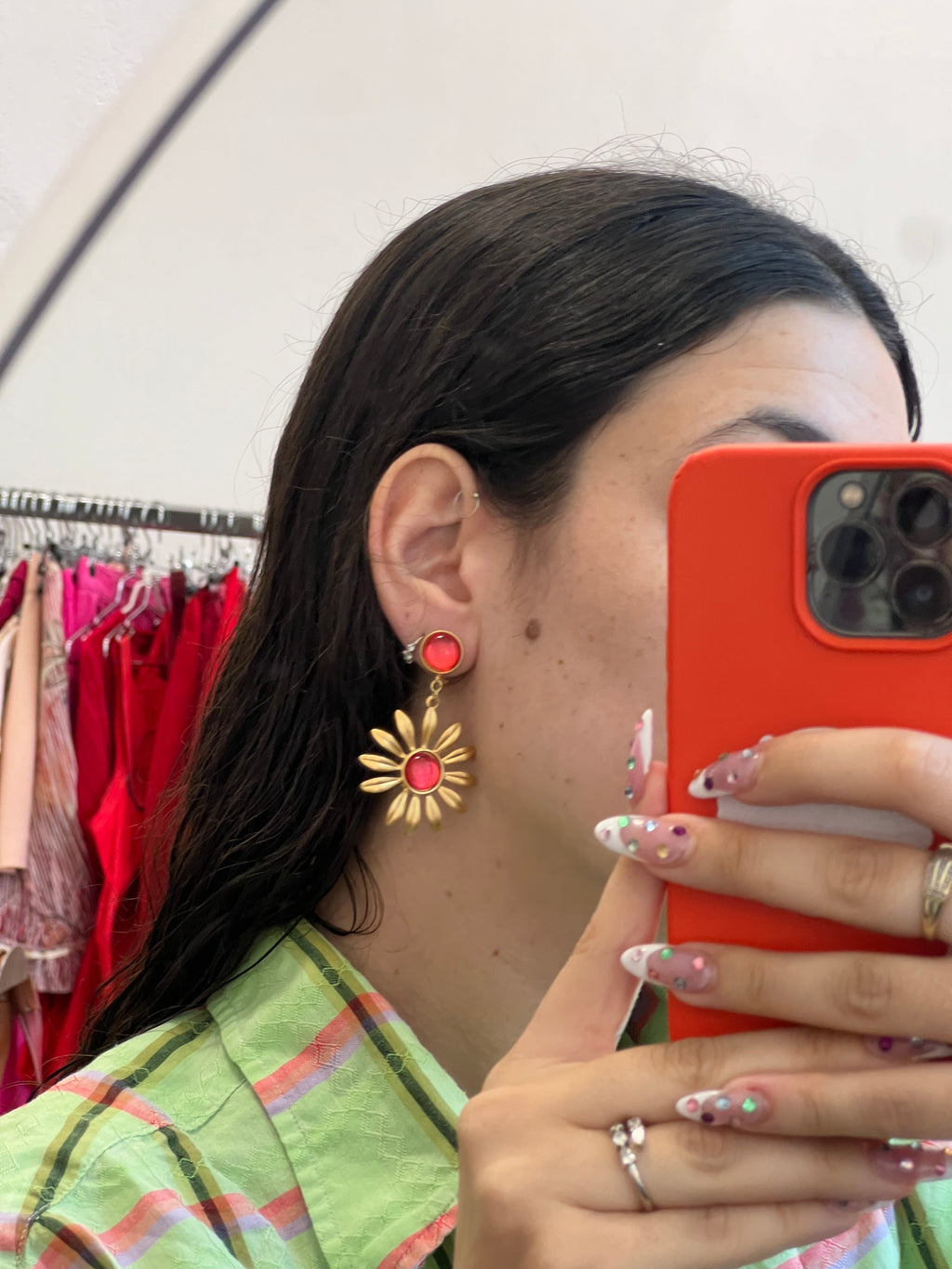 Gold Colored Sun Earrings