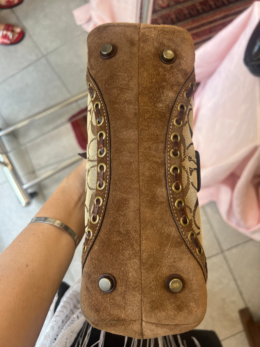 Rare Coach Soho Suede Studded Handbag