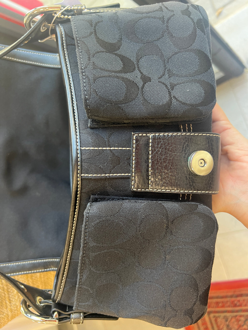 Coach Soho Signature Flap in Black