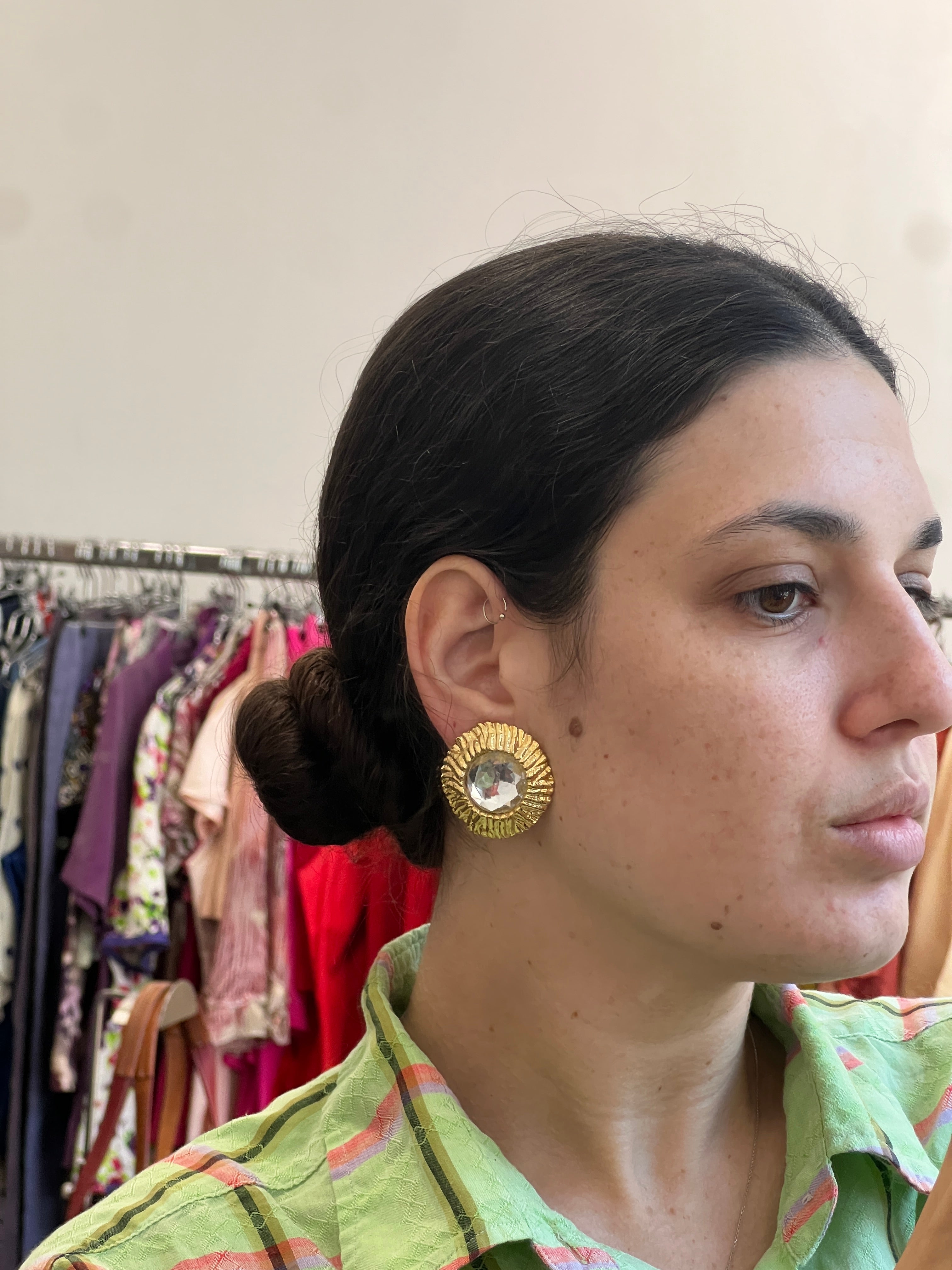 Gold Colored Clip Earrings