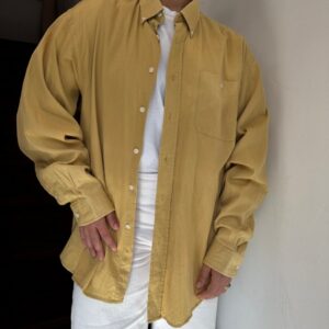 חולצה מכופתרת צהוב חרדל L