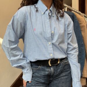 מכופתרת משבצות פולו L