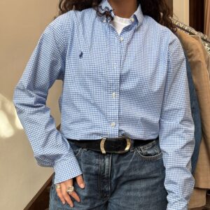 מכופתרת משבצות פולו L